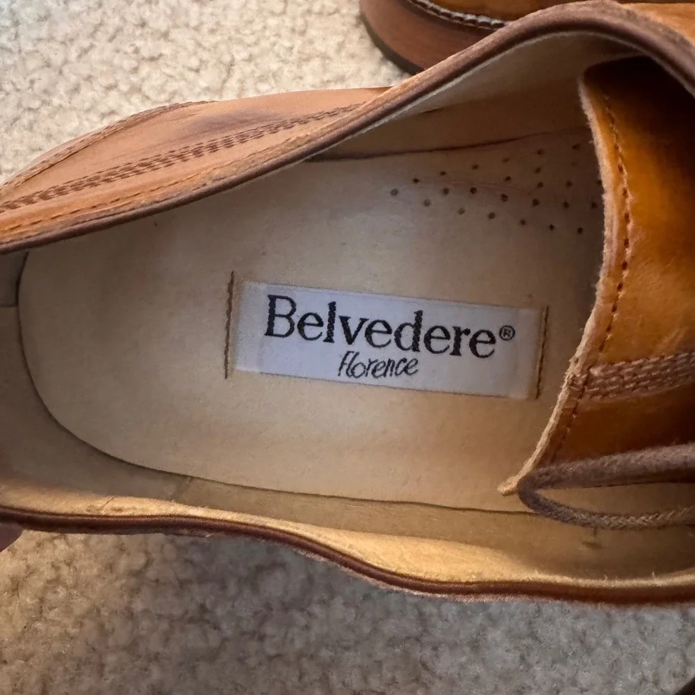 Belvedere Florence Genuine Crocodile Leather Italian Men's Dress Shoes Sz 13 M